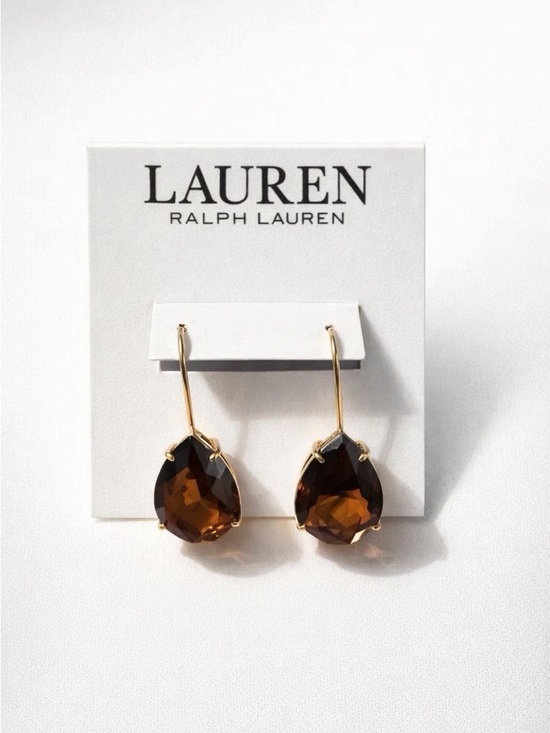 Lauren Ralph Lauren Jewelry - NEW LAUREN Ralph Lauren Brown Teardrop Crystal Drop Earrings
